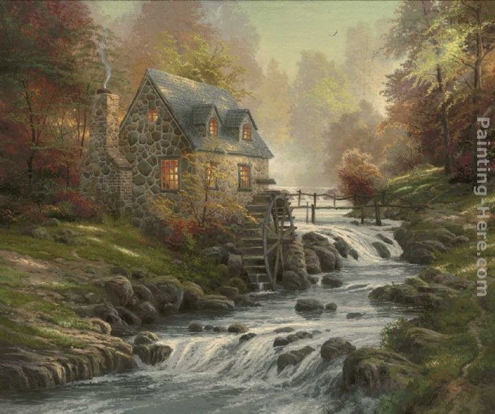 Thomas Kinkade Cobblestone Mill